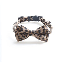 HKM-9216573 Leopard Print Cat Collar with Bell in Multiple Colors - Stylish and Comfortable Design