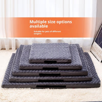 HKM-9218621 Embossed Velvet Dog Bed - Wear-Resistant Pet Mat for All Seasons in Dark Gray, Multiple Sizes Available