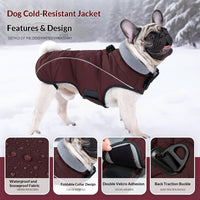 HKM-9219133 Thickened Double-Layer Insulated Vest Jacket for Pets in Black and Deep Red