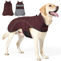 HKM-9219133 Thickened Double-Layer Insulated Vest Jacket for Pets in Black and Deep Red