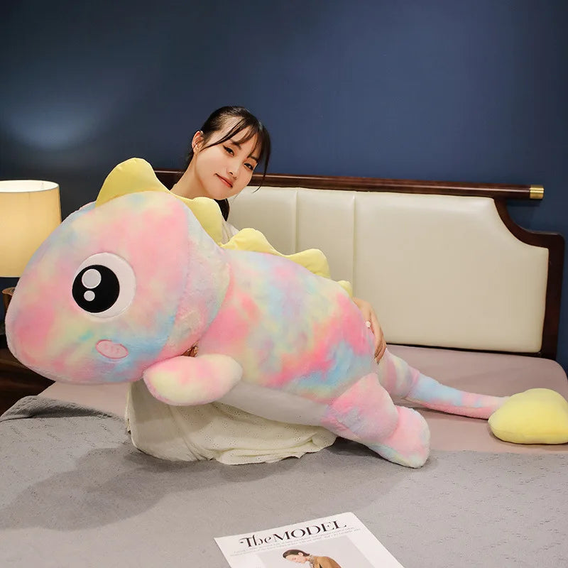 HKM-922003 Colorful Large Dinosaur Plush Toy - Soft Stuffed Animal Pillow for Kids' Bedrooms (80-170cm)