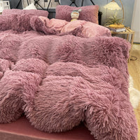 HKM-922067 Winter Mink Velvet Bed Set - Thermal Storage, 4-Piece Collection for Various Bed Sizes