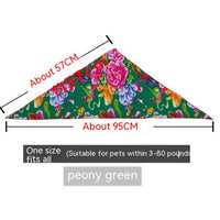HKM-9221949 Country Style Triangular Scarf for Dogs and Cats - Cotton Silk Pet Headscarf for All Seasons