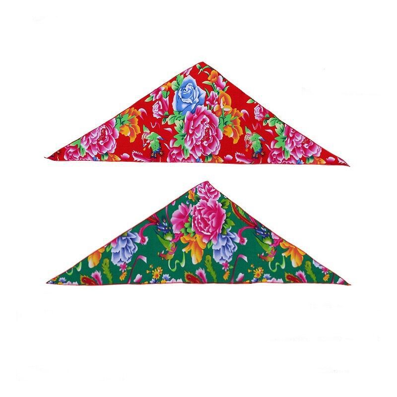 HKM-9221949 Country Style Triangular Scarf for Dogs and Cats - Cotton Silk Pet Headscarf for All Seasons