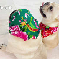 HKM-9221949 Country Style Triangular Scarf for Dogs and Cats - Cotton Silk Pet Headscarf for All Seasons