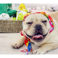 HKM-9221949 Country Style Triangular Scarf for Dogs and Cats - Cotton Silk Pet Headscarf for All Seasons