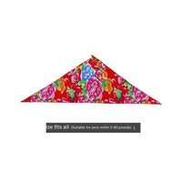 HKM-9221949 Country Style Triangular Scarf for Dogs and Cats - Cotton Silk Pet Headscarf for All Seasons