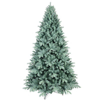 HKM-922195 Blue Hybrid PE/PVC Christmas Tree - 6ft, 7.5ft, 8ft Options Available, Automatic Assembly, Steel Wire Frame
