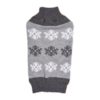 HKM-9222333 Cozy Snowflake Dog Sweater in Brown and Gray for Autumn and Winter Celebrations
