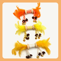 HKM-9222973 Interactive Feather and Bell Cat Toy with Colorful Galls and Inflated Ego Design, 21CM Length