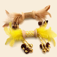 HKM-9222973 Interactive Feather and Bell Cat Toy with Colorful Galls and Inflated Ego Design, 21CM Length