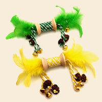 HKM-9222973 Interactive Feather and Bell Cat Toy with Colorful Galls and Inflated Ego Design, 21CM Length