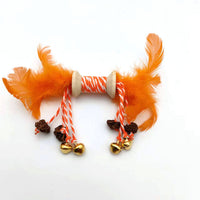 HKM-9222973 Interactive Feather and Bell Cat Toy with Colorful Galls and Inflated Ego Design, 21CM Length
