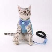 HKM-9224125 Stylish Bowknot Vest Harness and Leash Set for Cats and Dogs