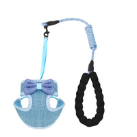 HKM-9224125 Stylish Bowknot Vest Harness and Leash Set for Cats and Dogs