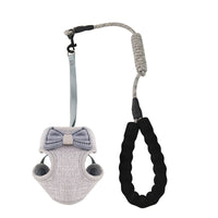 HKM-9224125 Stylish Bowknot Vest Harness and Leash Set for Cats and Dogs