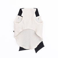HKM-9224893 Beige Tank Top with Black Silk Bow in Stylish Leisure Fit