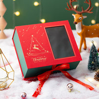 HKM-922515 Christmas Eve Aromatherapy Gift Box in Red Fabric with Special Paper Packaging