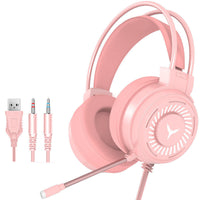 HKM-922579 Wired Headset with Microphone, 3.5mm & USB Connection, 50mm Driver, 2m Cable, Over-Ear Design