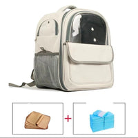 HKM-9226557 Breathable Transparent Cat and Dog Backpack with Cooling Mat and Accessories Options