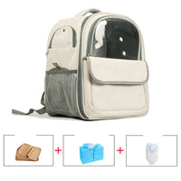 HKM-9226557 Breathable Transparent Cat and Dog Backpack with Cooling Mat and Accessories Options