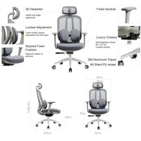 HKM-922771 Ergonomic Mesh Lumbar Support Footrest for Office Chairs and Desks