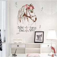 HKM-922835 Creative Cartoon Horse Head Wall Sticker for Home Decoration - 50x70cm Waterproof PVC Mural