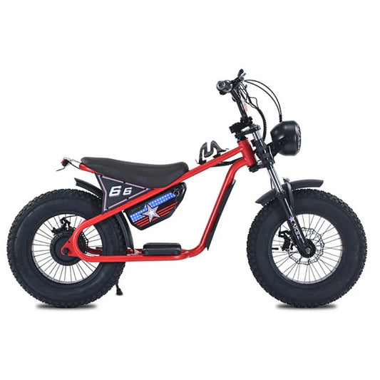 HKM-922835 Kids Electric Retro Bike 36V 350W 16-Inch Waterproof Design Suitable for Ages 8-12