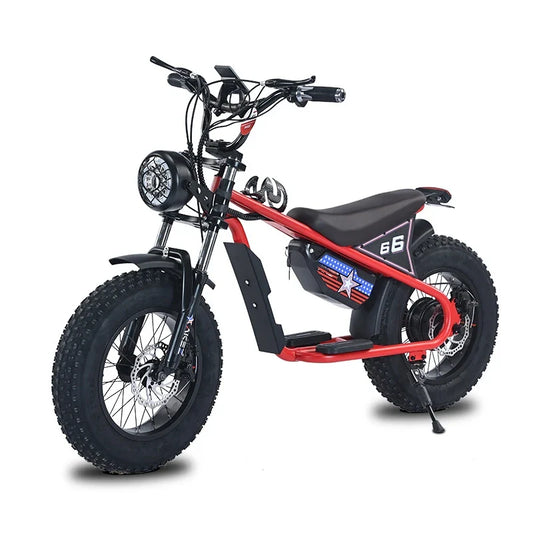 HKM-922835 Kids Electric Retro Bike 36V 350W 16-Inch Waterproof Design Suitable for Ages 8-12
