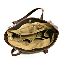 HKM-922963 Luxury Leather Tote Bag for Ladies in Brown