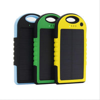HKM-922963 Solar Power Bank with Dual USB Ports and 8000mAh Battery, Waterproof and Dustproof, Includes Carabiner for Outdoor Use
