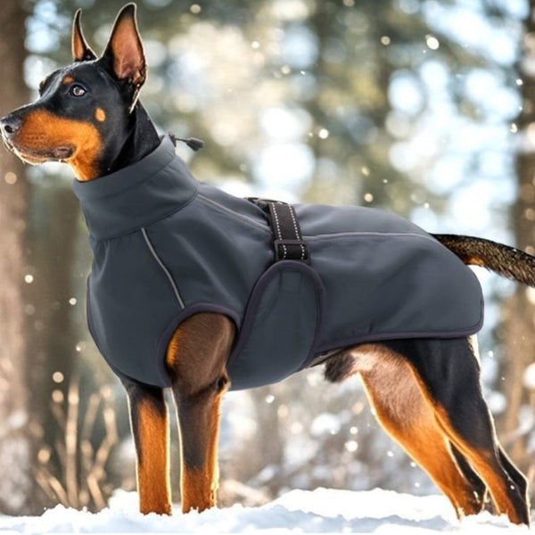 HKM-9229757 Bright Orange and Black Thick Winter Vest for Pets - Coral Fleece, Multiple Sizes Available