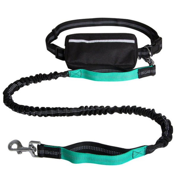 HKM-9229885 Reflective Nylon Retractable Hands-Free Dog Leash in Multiple Colors