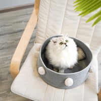 HKM-9230141 Eco-Friendly Cotton Thread Cat Bed and House, Soft and Comfortable, 40 cm Diameter, for Cats and Small Dogs