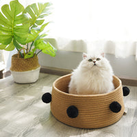 HKM-9230141 Eco-Friendly Cotton Thread Cat Bed and House, Soft and Comfortable, 40 cm Diameter, for Cats and Small Dogs