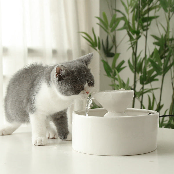 HKM-9230269 Ceramic Automatic Circulating Water Bowl Fountain for Cats - 920ML Capacity