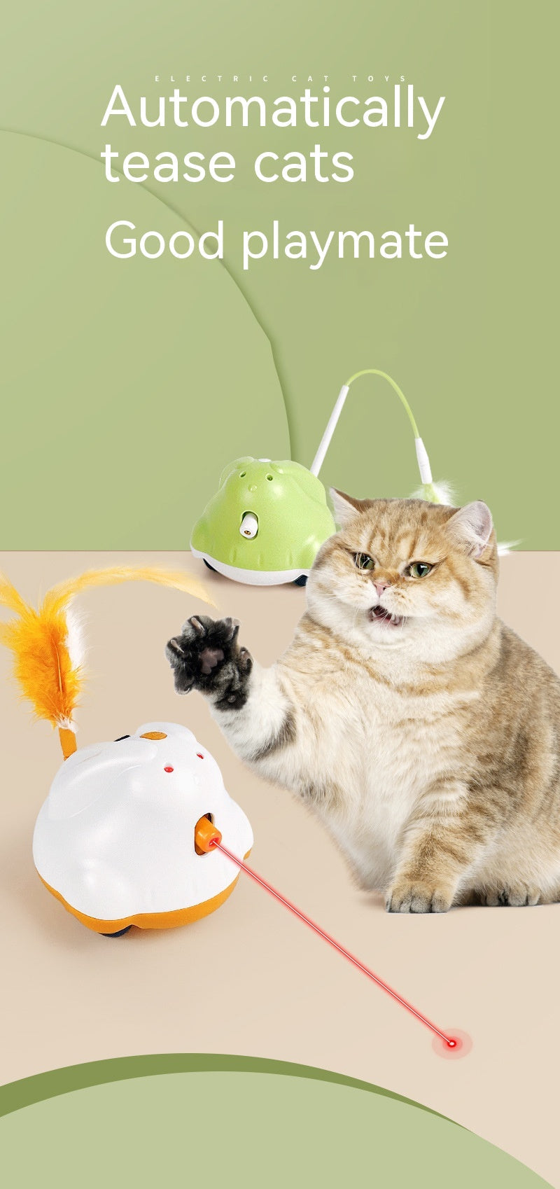 HKM-9230909 Dynamic Self-Interactive Laser Cat Teaser Toy with Adjustable Features