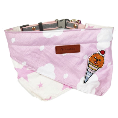 HKM-9234237 Plaid Cotton Triangle Pet Saliva Towel for All Seasons - Sizes S to XXL