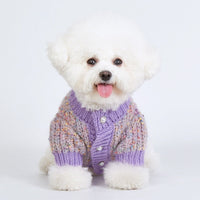 HKM-923475 Cozy Purple Polyester Dog Sweater Cardigan for All Breeds