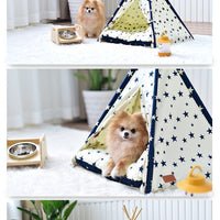 HKM-9234877 Portable Washable Pet Tent - Dog Bed & Cat House with Unique Native American Design