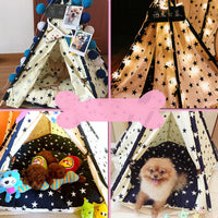 HKM-9234877 Portable Washable Pet Tent - Dog Bed & Cat House with Unique Native American Design