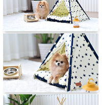 HKM-9234877 Portable Washable Pet Tent - Dog Bed & Cat House with Unique Native American Design