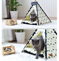 HKM-9234877 Portable Washable Pet Tent - Dog Bed & Cat House with Unique Native American Design