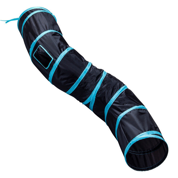 HKM-9235133 Foldable S-Shaped Cat Tunnel in Multi-Colors for Playful Pets