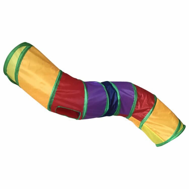 HKM-9235133 Foldable S-Shaped Cat Tunnel in Multi-Colors for Playful Pets