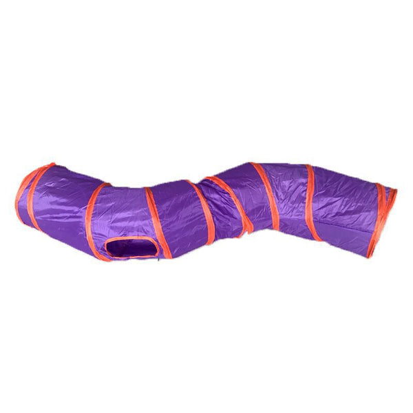 HKM-9235133 Foldable S-Shaped Cat Tunnel in Multi-Colors for Playful Pets