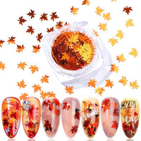 HKM-923539 Gradient Maple Leaf Nail Sequins for Nail Art and Craft Decoration