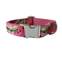 HKM-9235645 Flower Pattern Dog Collar and Leash Set - Adjustable Nylon, Lightweight and Washable