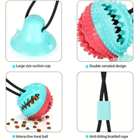 HKM-9237309 Interactive Teething Tug-of-War Dog Toy with Suction Cup - Durable TPR Chew Toy for Aggressive Chewers