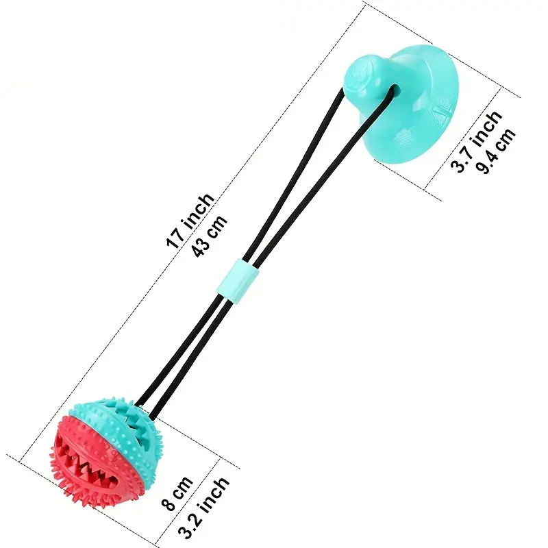 HKM-9237309 Interactive Teething Tug-of-War Dog Toy with Suction Cup - Durable TPR Chew Toy for Aggressive Chewers